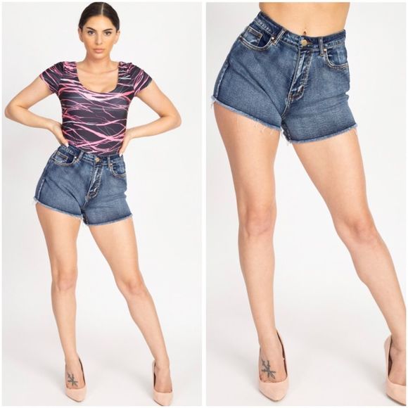 Dark acid wash jean high rise fit - Picture 1 of 4